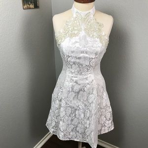 Betsy & Adam white halter dress‎ size 5/6